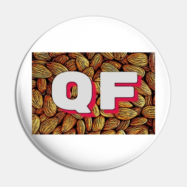 QF Almonds Logo Comic Strip Pin by sweatcold