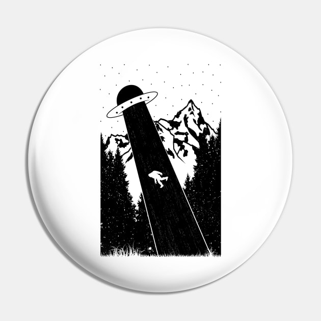 Bigfoot Ufo Abduction Sasquatch Pin by Tesszero