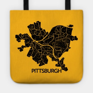 Pittsburgh Neighborhoods Map Simple Distressed Tote