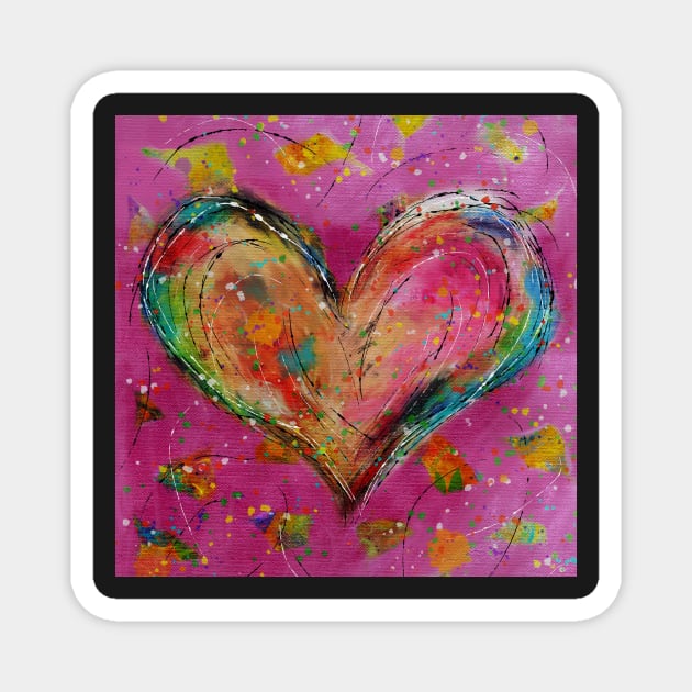 Colorful Whimsical heart Magnet by gldomenech