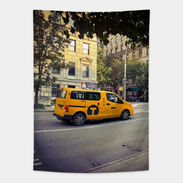 Manhattan Street Yellow Cab NYC Tapestry by eleonoraingrid