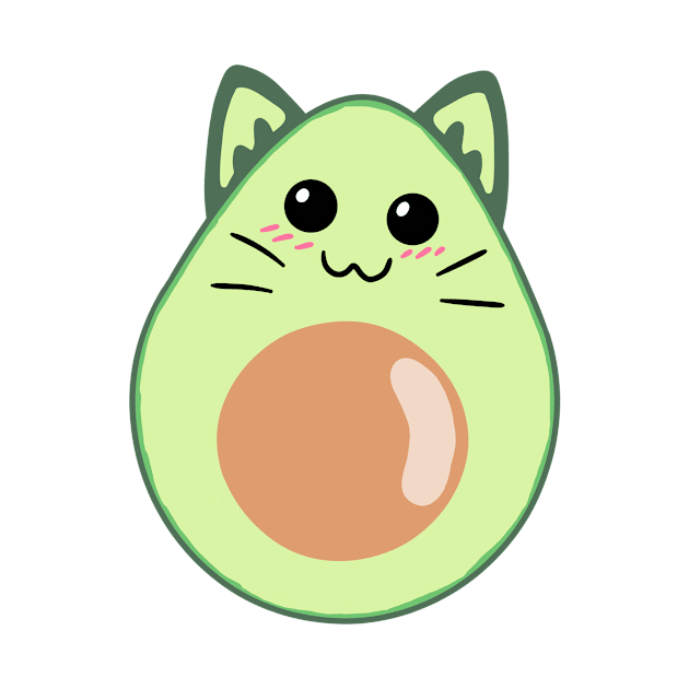 Avocado Kitten by urban-wild-prints