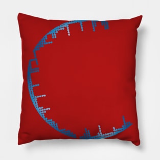 half blue circle Pillow