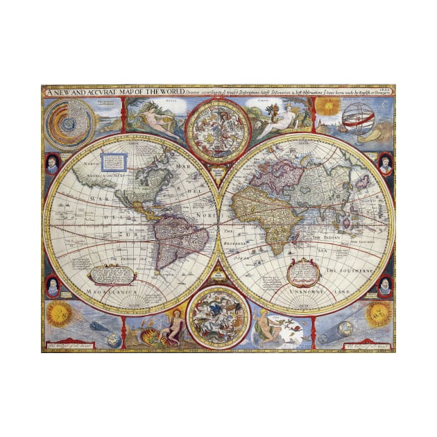 Vintage Map of The World (1626) by Bravuramedia