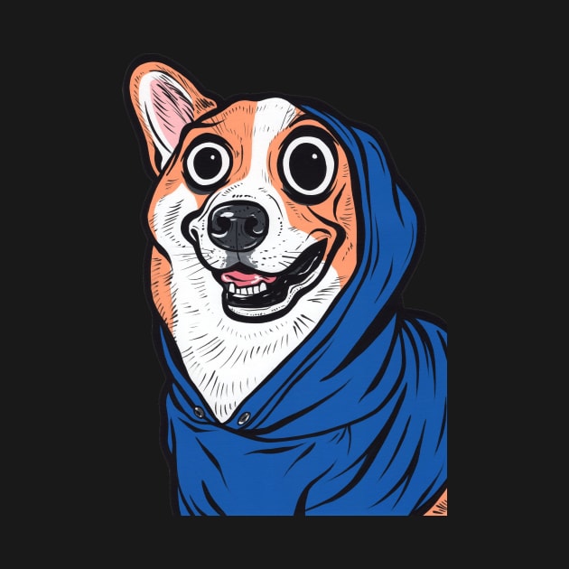 Corgi Blue Hoodie by turddemon