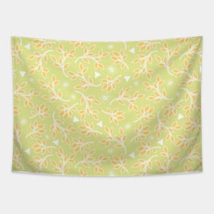 Spring Summer Leaves and Flowers Tapestry