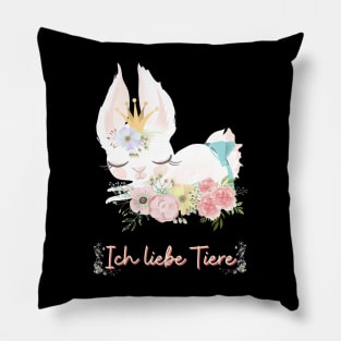 Häschen Liebe Tiere Prinzessin Blumen Süß Pillow