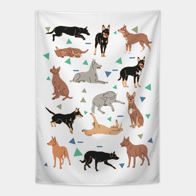 Australian Kelpie Pattern Tapestry by Wlaurence