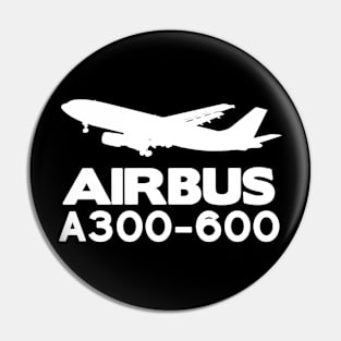 Airbus A300-600 Silhouette Print (White) Pin