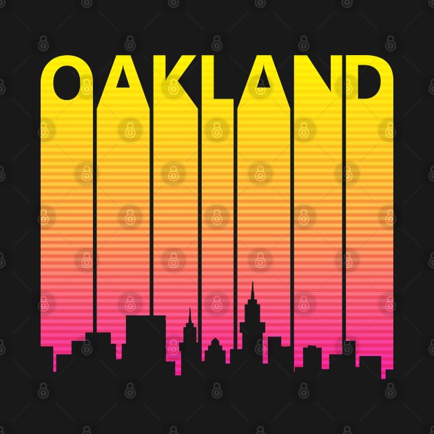 Retro 1980s Oakland Skyline by GWENT