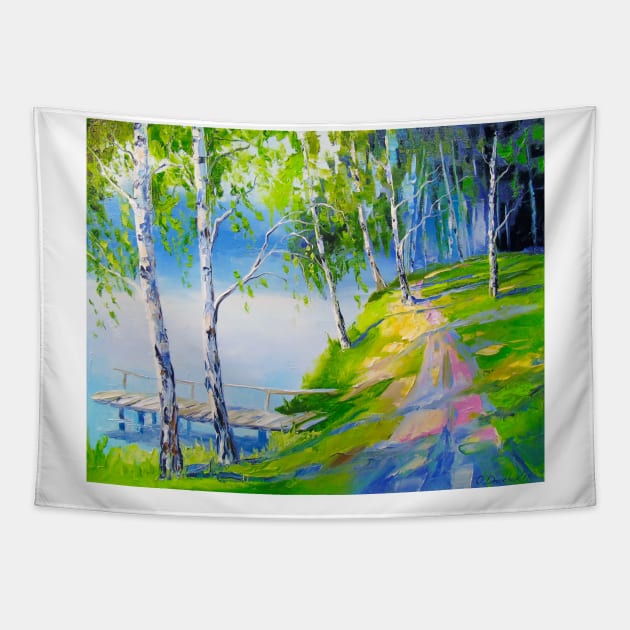 Birches by the river Tapestry by OLHADARCHUKART