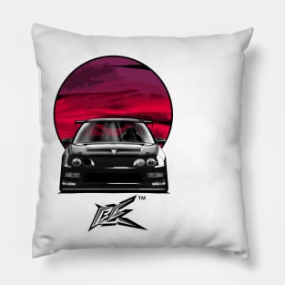 integra type r racecar lowered black Pillow