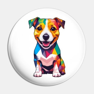 Colorful Geometric Pop Art Jack Russell Terrier – Vibrant Modern Dog Art Pin