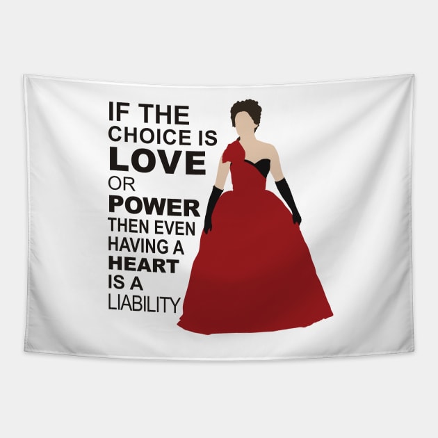 Cora - Love or Power - Black Text Tapestry by eevylynn