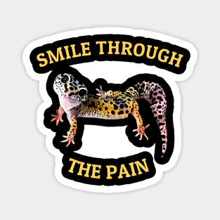 Leopard Gecko Smile Through the Pain Funny Pet Lizard Lover Magnet