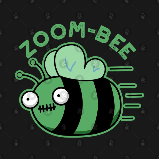 Zoom-bee Cute Halloween Zombie Bee Pun by punnybone