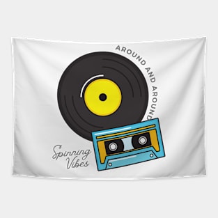 Summer vibes vintage vinyl and cassette Tapestry