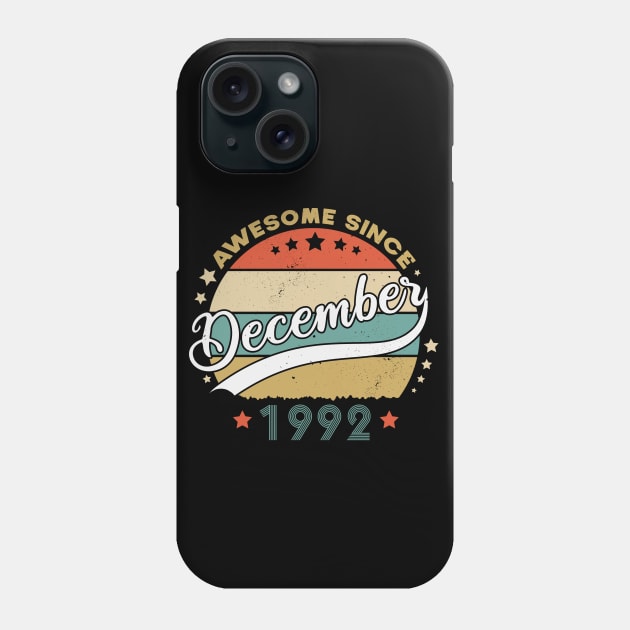 Awesome Since December 1992 Birthday Retro Sunset Vintage Phone Case by SbeenShirts