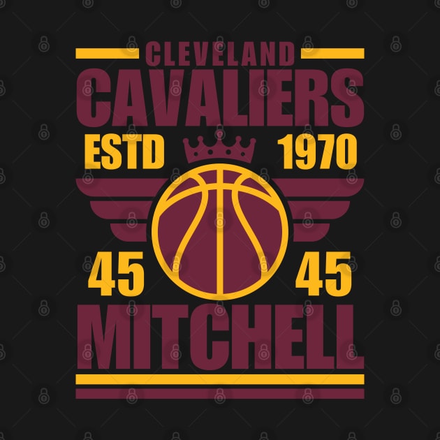 Cleveland Cavaliers Mitchell 45 Basketball Retro by ArsenBills