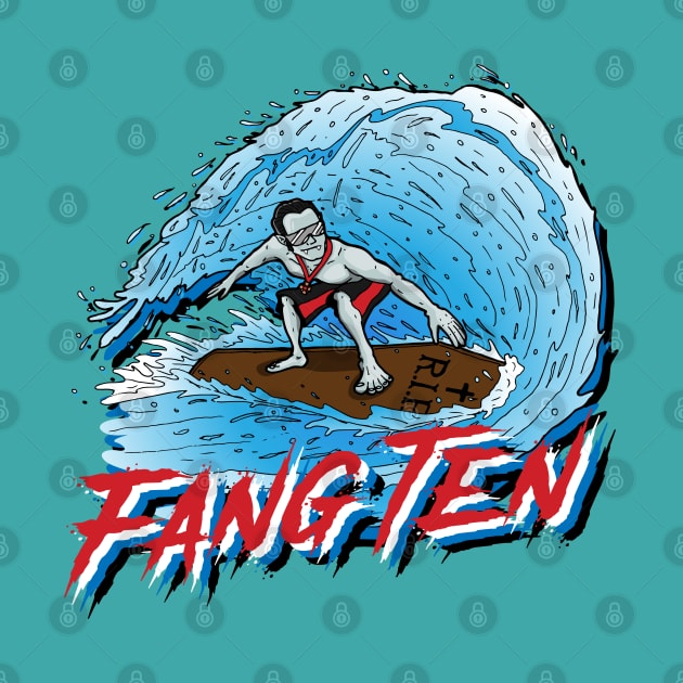 Fang Ten! Surfing Vampire by deancoledesign