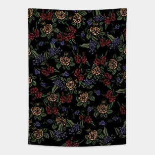 Moody Flower Pattern Tapestry