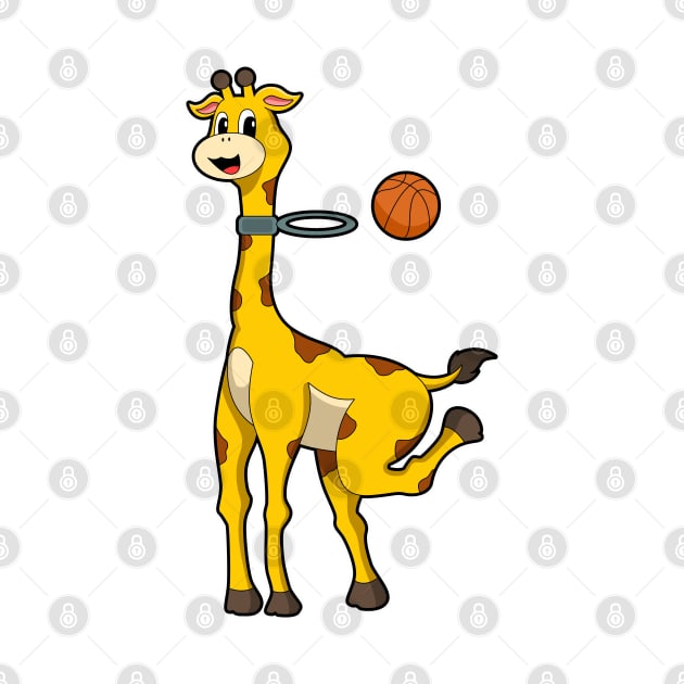 Giraffe at Basketball with Basketball hoop by Markus Schnabel