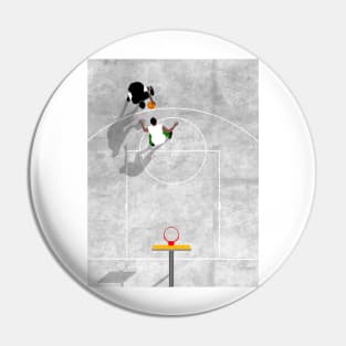 Street Basketball | Aerial Illustration Pin