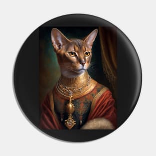 Royal Portrait of an Abyssinian Cat Pin