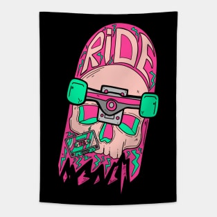 Skull ride pink Tapestry