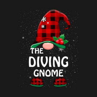 Diving Gnome Buffalo Plaid Matching Family Christmas Funny Pajama T-Shirt