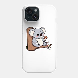 Koala bear eats Pizza Phone Case