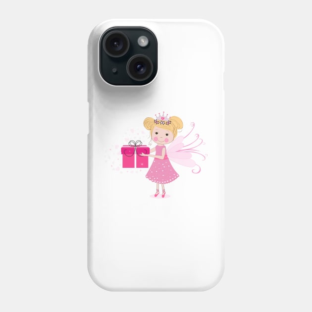 Cute fairy tale holding gift box valentine day Phone Case by GULSENGUNEL