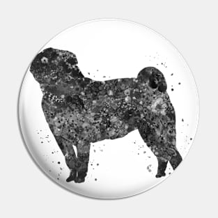 pug dog black and white art Pin