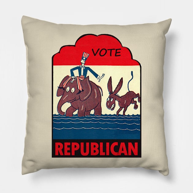 American Vote Republican Vintage Pillow by Hilda74