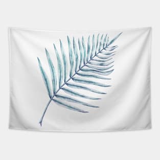 Fern Palm Leaf Blue Tapestry