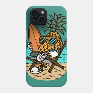 Surfing Pineapple Lounging on the Beach Phone Case