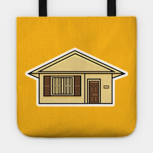 House Building Sticker vector illustration. Building and landmark object icon concept. Beautiful minimalist home front view with roof sticker design logo with shadow. Tote