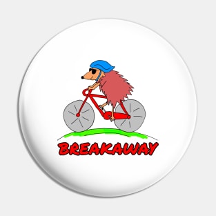 Funny Cycle Racing Cartoon Hedgehog Pin