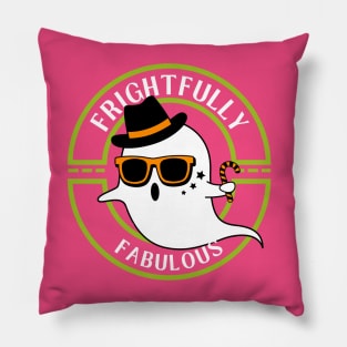 Frightfully Fabulous Ghost: Halloween Style V2 Pillow