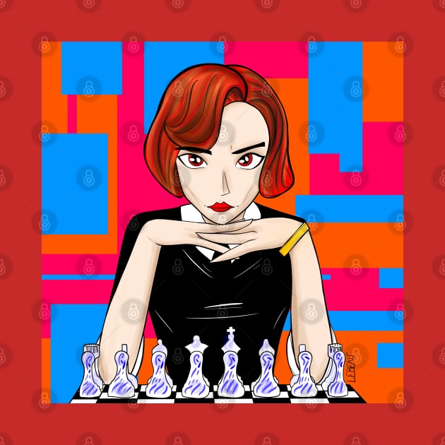 the talented beth harmon in chess games by jorge_lebeau