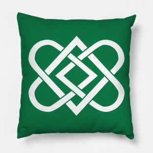 Celtic Knot Heart - St Patricks - White Pillow