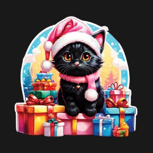 Cute Meow Santa XMas T-Shirt