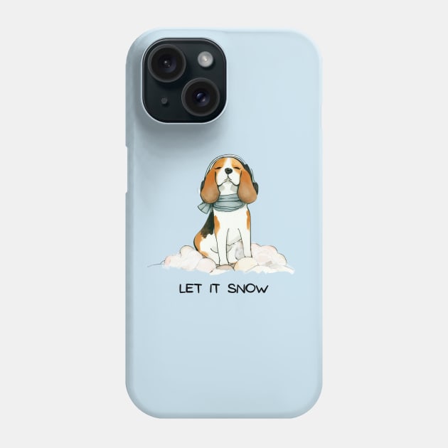 LET IT SNOW - Beagle Phone Case by ZogDog Pro