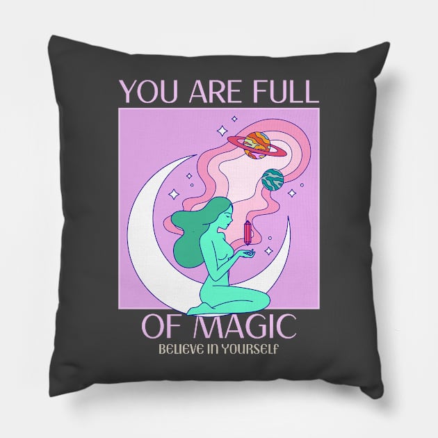 Mystical Woman Magical Esoteric Pillow by Tip Top Tee's