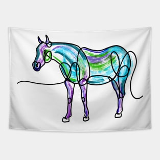 Single Line Horse Tapestry