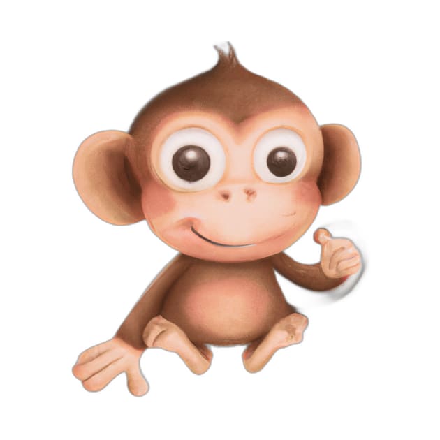 Cute Monkey Drawing by Play Zoo