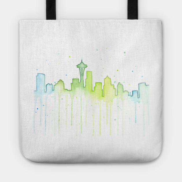 Seattle Skyline Watercolor