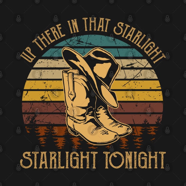 Up There In That Starlight, Starlight Tonight Cowboy Boots Hat Country by Chocolate Candies