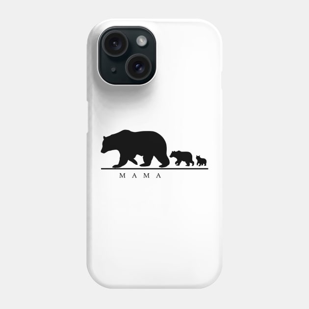 'Mama Bear and Two Cubs' Cool Bear Mom Gift Phone Case by ourwackyhome