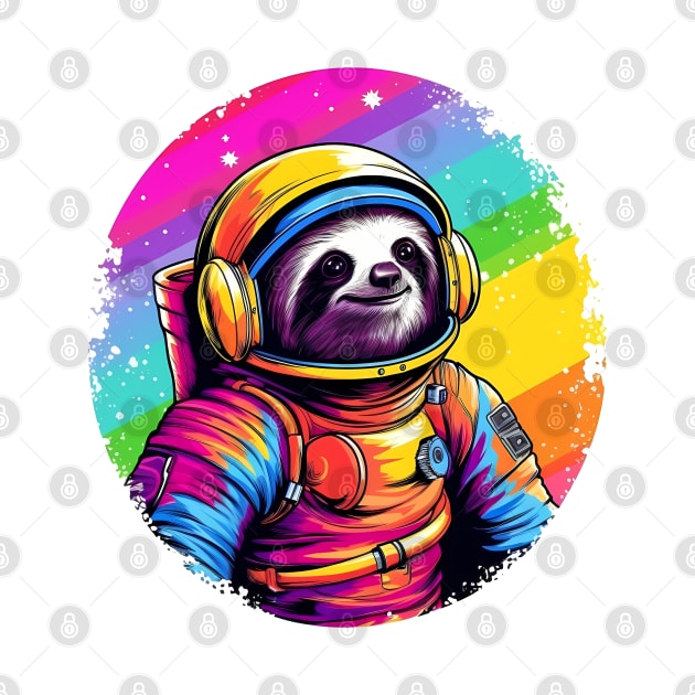 Rainbow Sloth Astronaut by Czajnikolandia